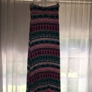 Tribal Print Maxi Skirt