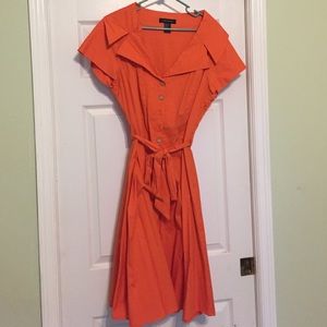 Orange Color Knee Length Dress