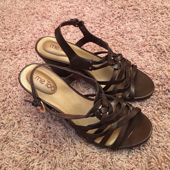 💥SALE💥 ME TOO Leather Brown Dress Sandals