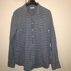 J Crew Stripe Chambray Popover