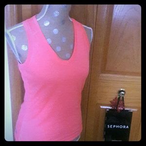 Flashy neon pink North Face vapor wick tank
