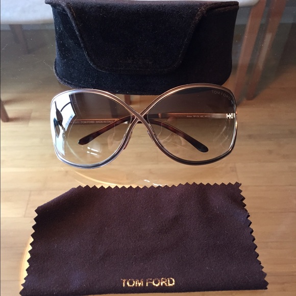 Tom ford rickie sunglasses in gold and dark grey