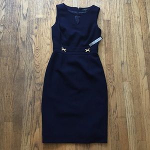 Tahari navy blue dress