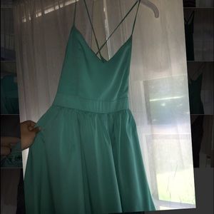 Teal Open Back Dress