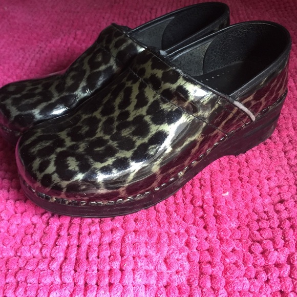 leopard print patent leather dansko shoes