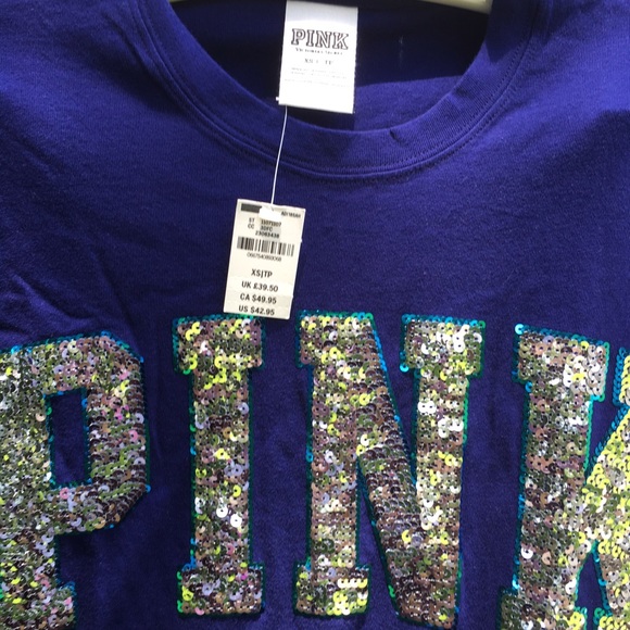 ‼️SOLD‼️BNWT VS PINK BLING CREW - Picture 2 of 2