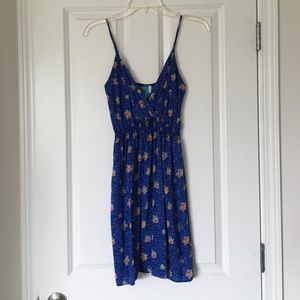 Spaghetti strap blue summer dress