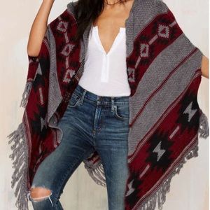 NWT Oversized knit poncho sweater