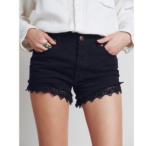 Free People lacey denim cutoff shorts