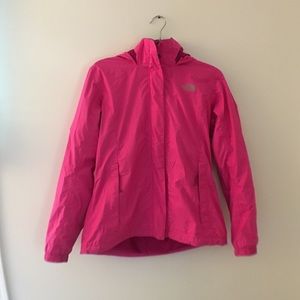 Pink north face rainjacket