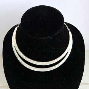 brushed light silver necklace