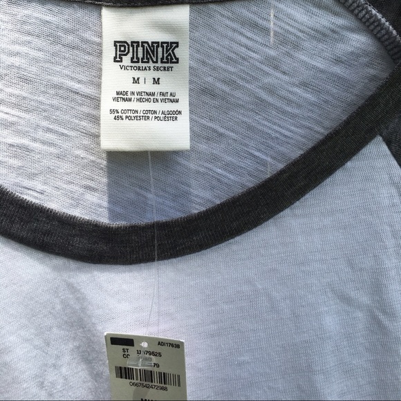 ‼️SOLD‼️ BNWT VS PINK 3/4 SLEEVE TEE - Picture 2 of 2