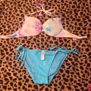 Tie dye top w/ blue bottoms