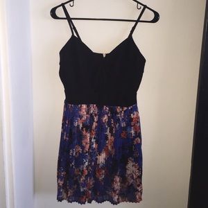 Flit and flare black floral dress!