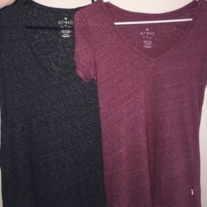 Black and maroon tee