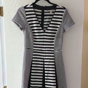 Striped dress with ribbed texture