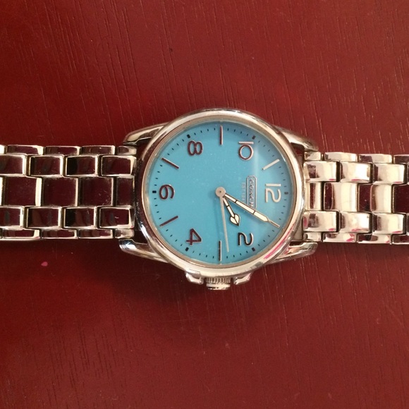 Coach silver toned watch
