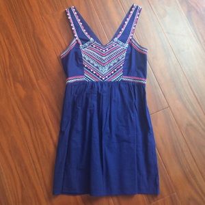 Blue dress with tribal detailing