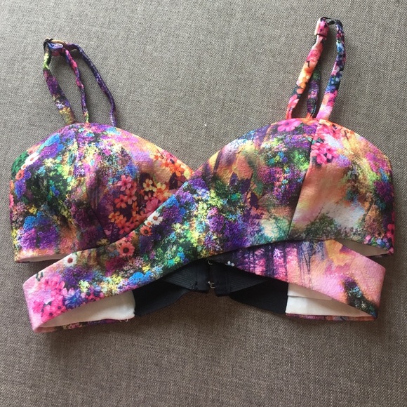 crop top bandeu festival rave butterfly shirt