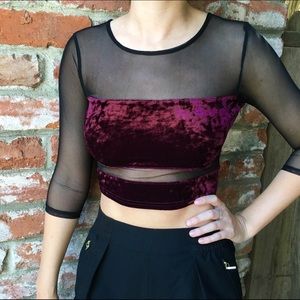 Urban Outfitters Sparkle and Fade Mesh Crop Top
