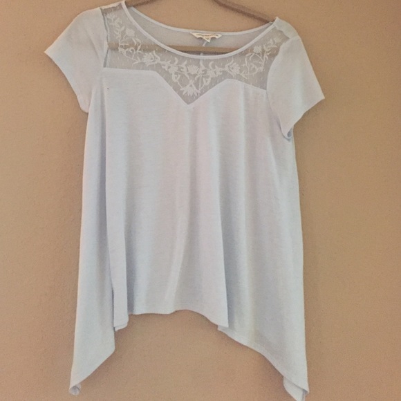 Pale blue lace top - Picture 1 of 4