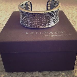 Silpada Sterling silver basket weave cuff