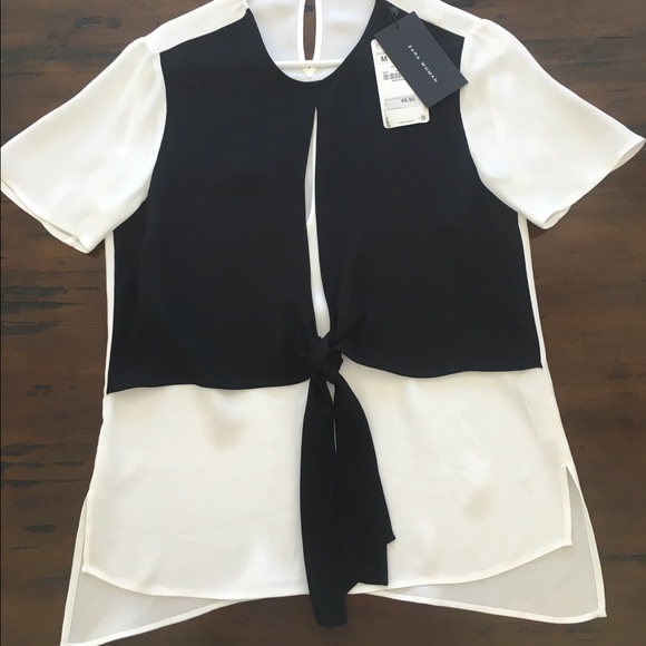 Zara black and white shirt