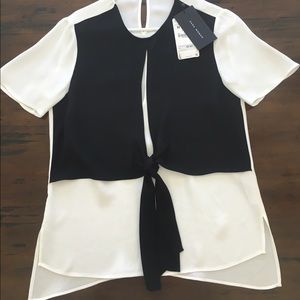 Zara black and white shirt