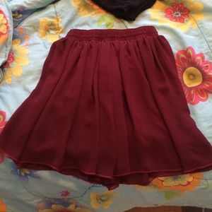 Maroon chiffon skirt