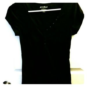 Black Tee with buttons