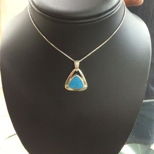 Sterling silver turquoise pendant with chain
