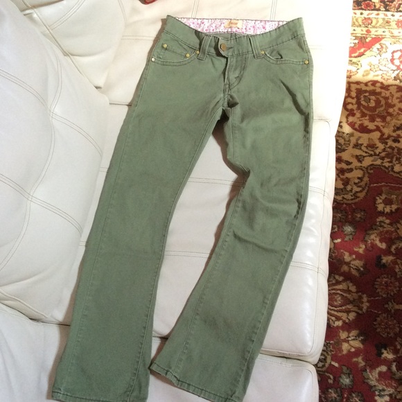 Levis Army Green Slouch Flare Jeans