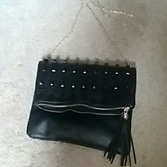 Black studded clutch