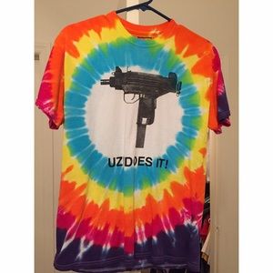 Tie dye Uzi gun does it T Shirt