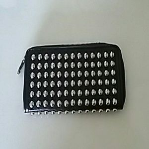 Black and silver studded clutch