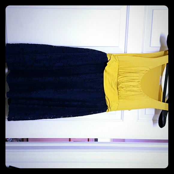 Blue and yellow sun dress