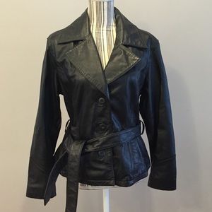 Black leather jacket