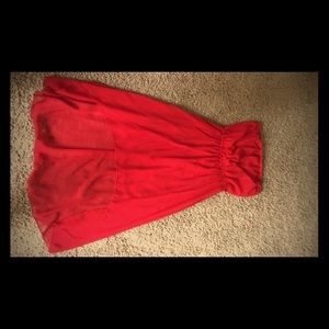 High low strapless dress