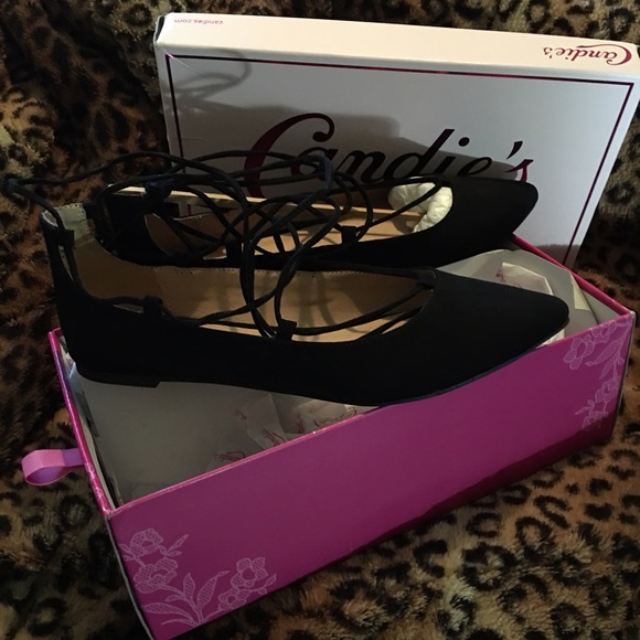 Candies flat ankle lace up dress shoes