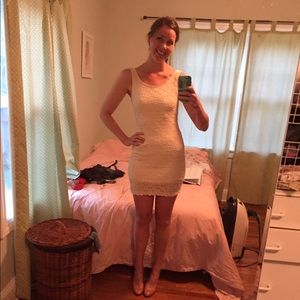 Forever 21 scalloped lace cream dress