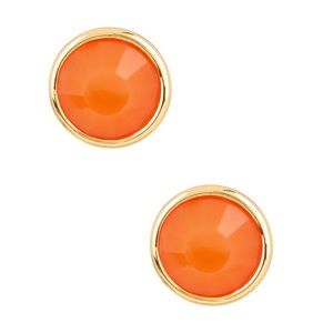 Kate Spade Gumdrop Bezel Stud Earrings (Coral)