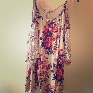 Cold shoulder floral dress