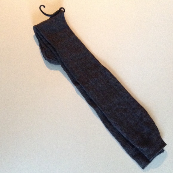 Charcoal gray cotton over the knee socks - Picture 2 of 3