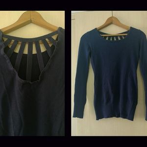 Long sleeve decorative backed sweater