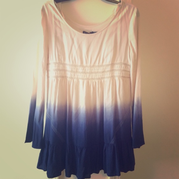 Dip dyed/ombre peasant sleeve dress