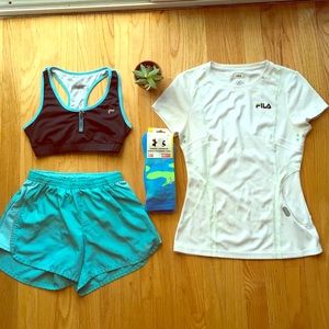 Workout Bundle!- sports bra, socks, shirt, shorts