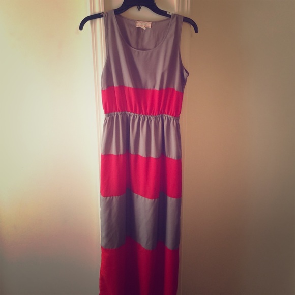 Striped maxi dress petite