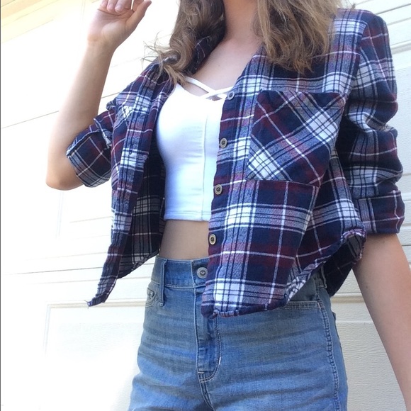 LA Hearts Cropped Flannel