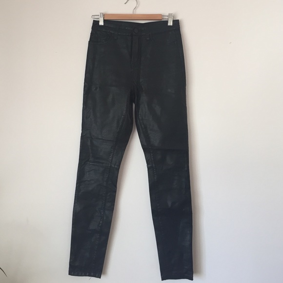 High waisted leather pants
