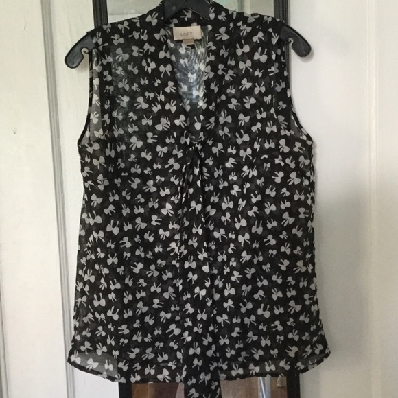 LOFT Printed Bow Top